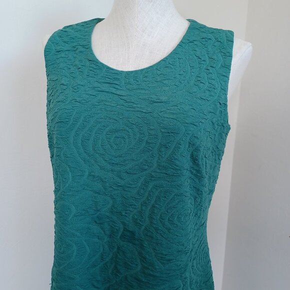 Very Vollbracht Shift‎ Dress Green Slim Fit Stretch Knit Womens Large - Picture 4 of 15